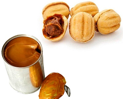 Печенье детства орешки со сгущенкой.