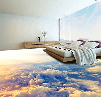 Красивый 3D пол в спальне комнате.